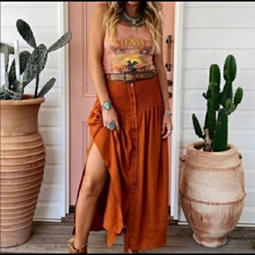 Rani Maxi Skirt in burnt orange